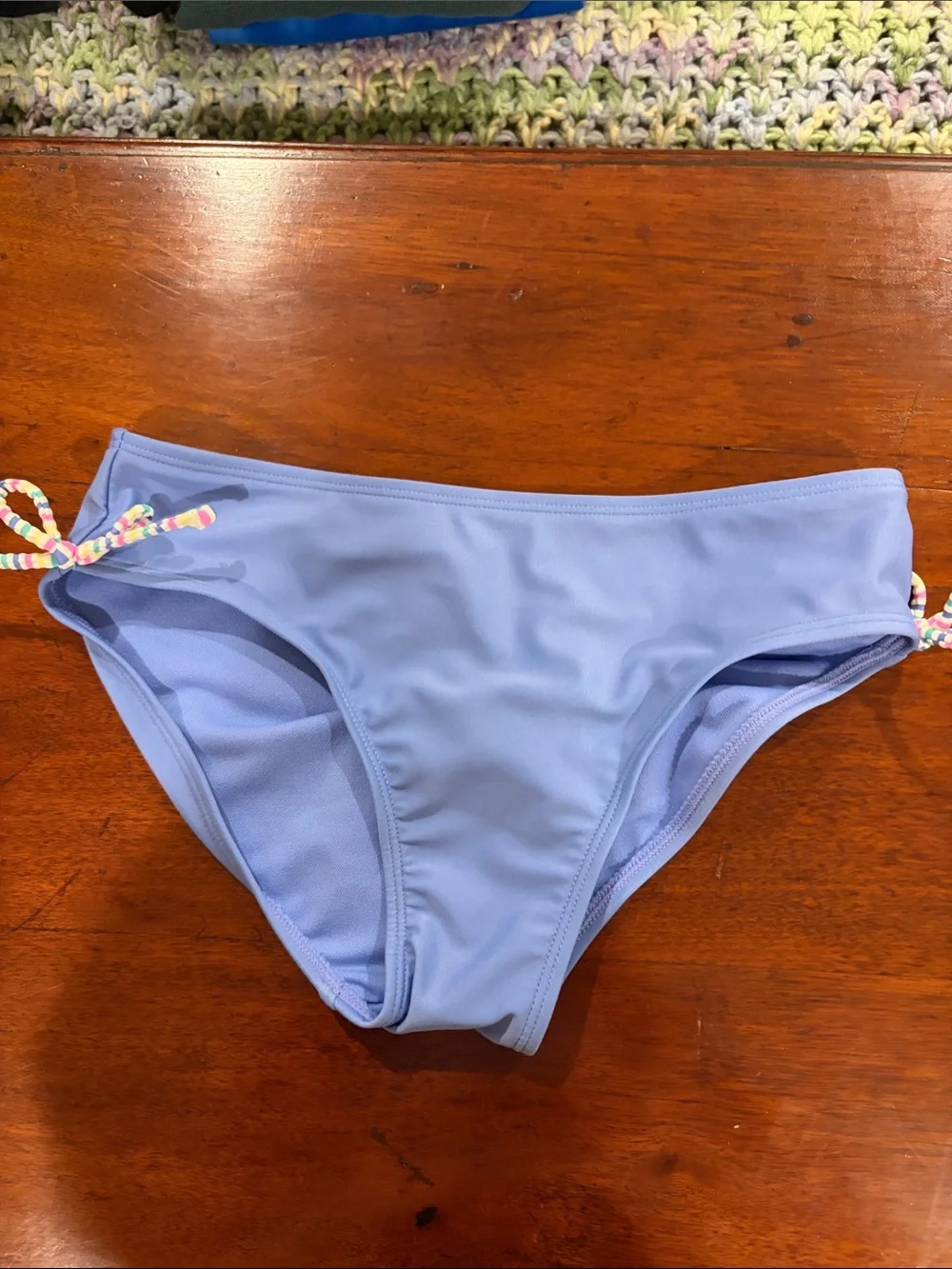Target Girls' Rainbow Striped Tankini Top with Lavender Bikini Bottoms